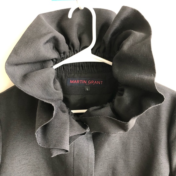 Martin Grant Structured Ruched Silk Trench Coat - Picture 5 of 8